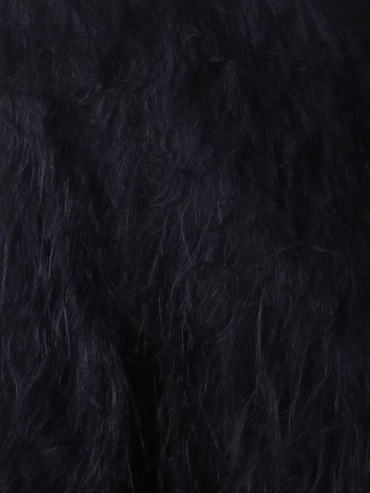 Peserico Short Sleeve Faux Fur Crew Neck Top In Black