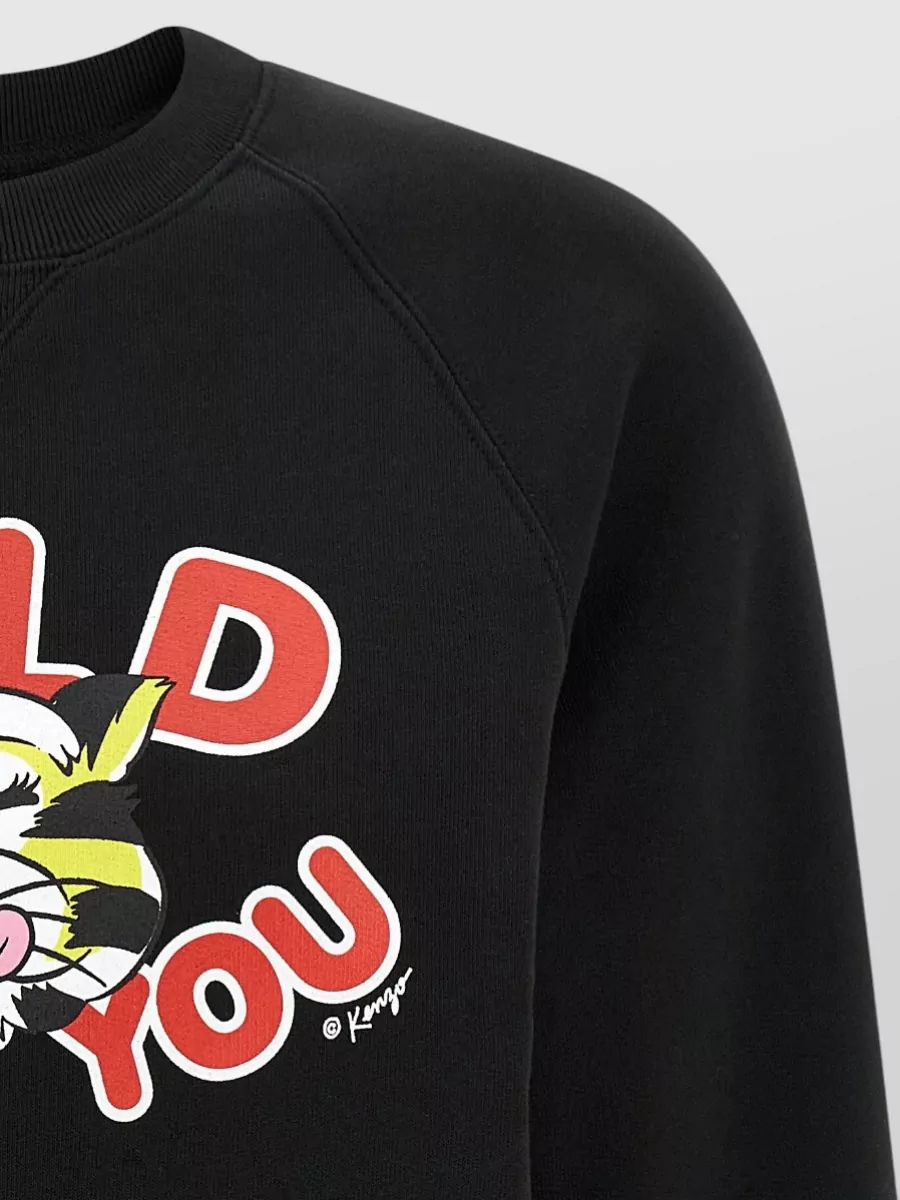 Kenzo Tiger Graphic Crew Neck Sweatshirt Long Sleeves