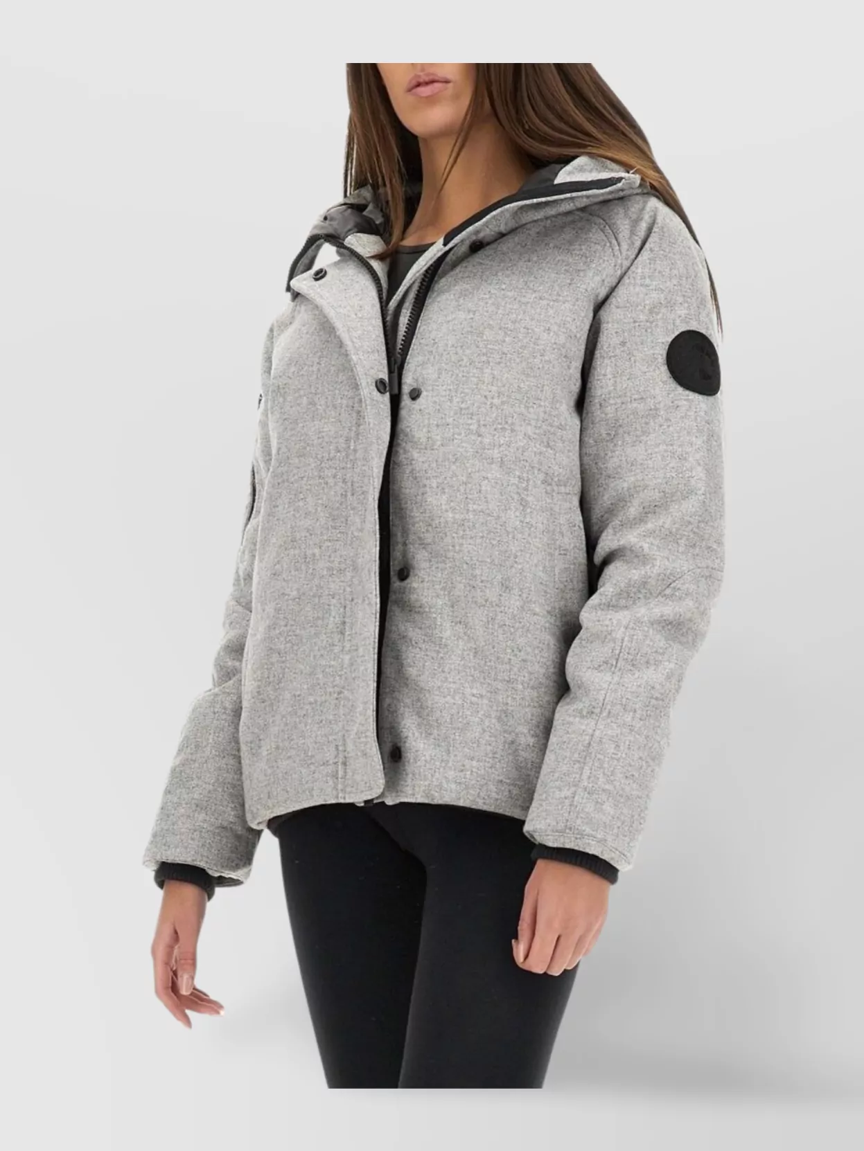 Shop Canada Goose Hooded Bomber Jacket Featuring Side Pockets