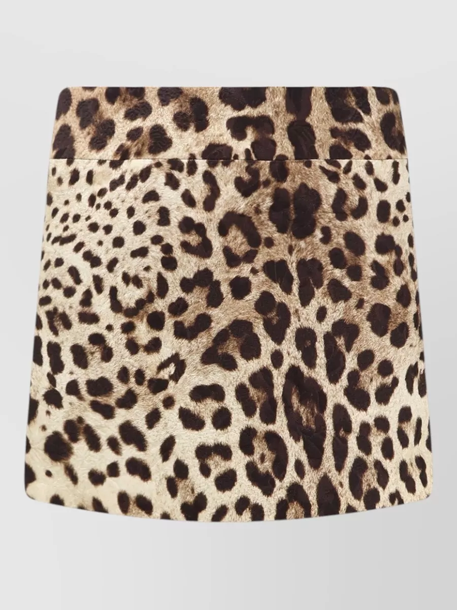 Dolce&Gabbana low-rise flared animal-print mini skirt
