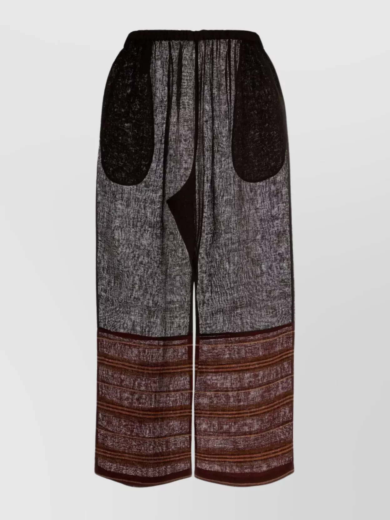 Tory Burch Wide-leg Linen Trousers Featuring Contrast Pockets In Multi