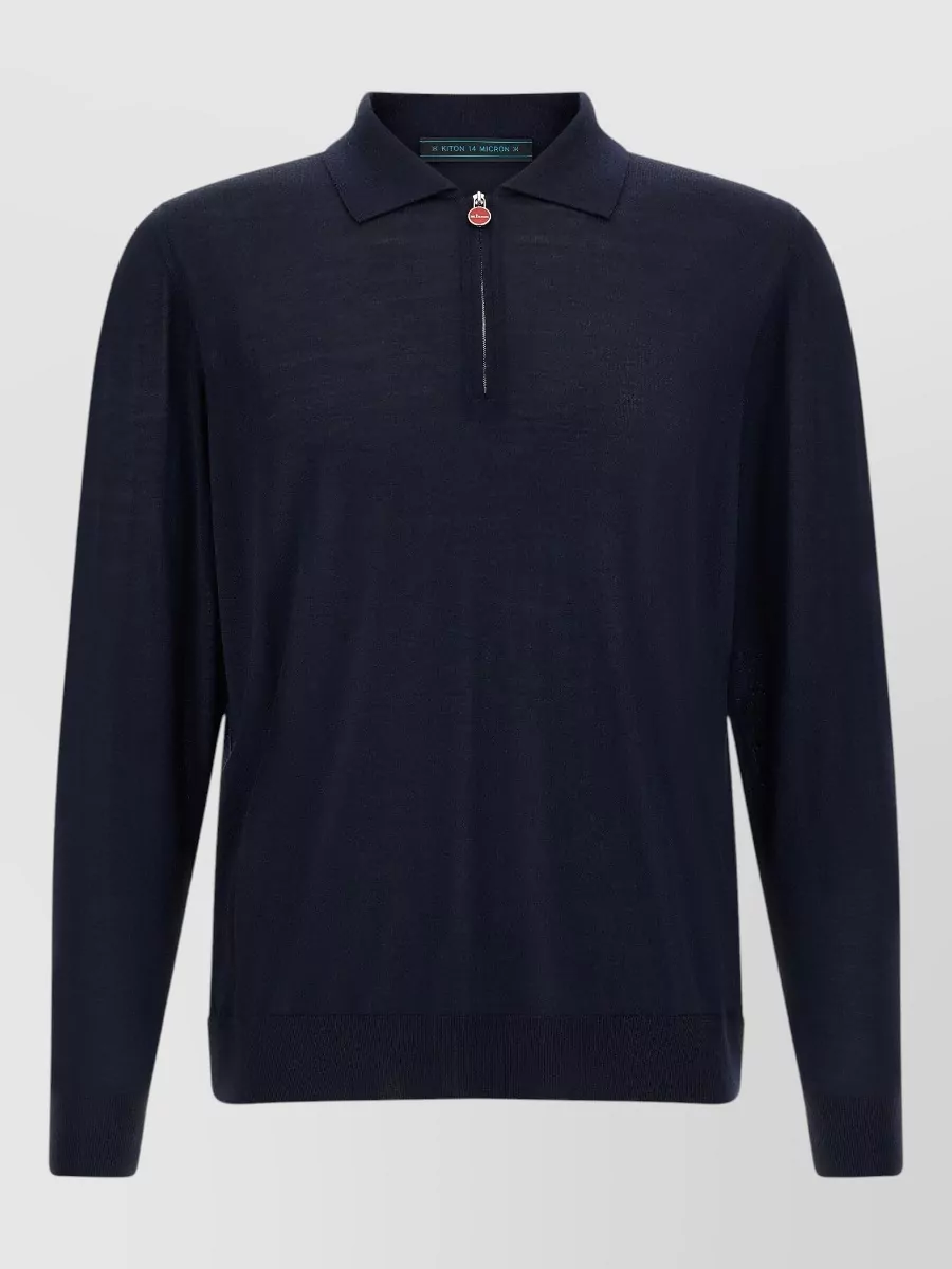 Kiton wool regular-fit long-sleeve polo jumper