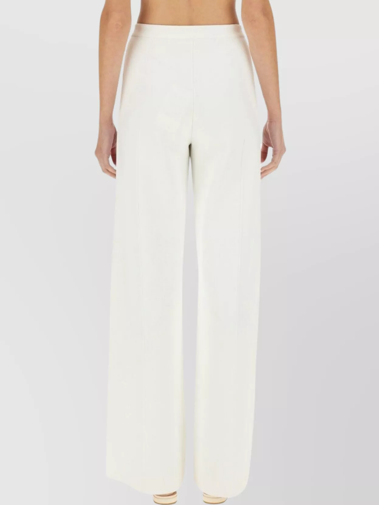 THEORY WIDE LEG HIGH-RISE SEAM DETAIL TROUSERS