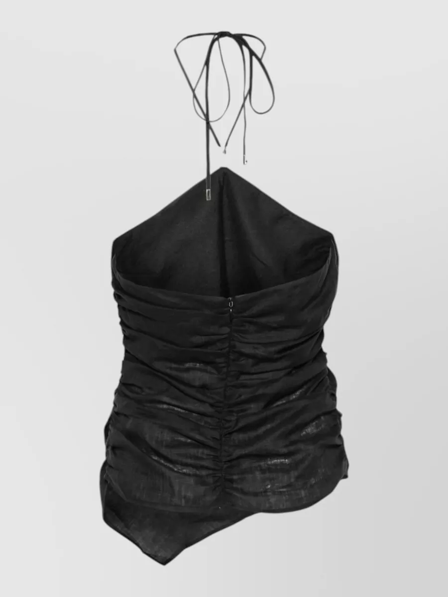 Semicouture Linen Halterneck Top