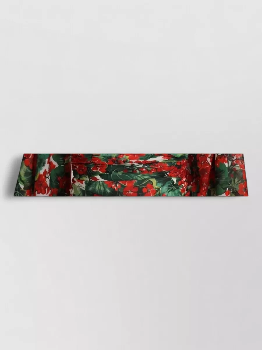 Dolce&Gabbana Silk Floral-Print Ruched Midi Dress