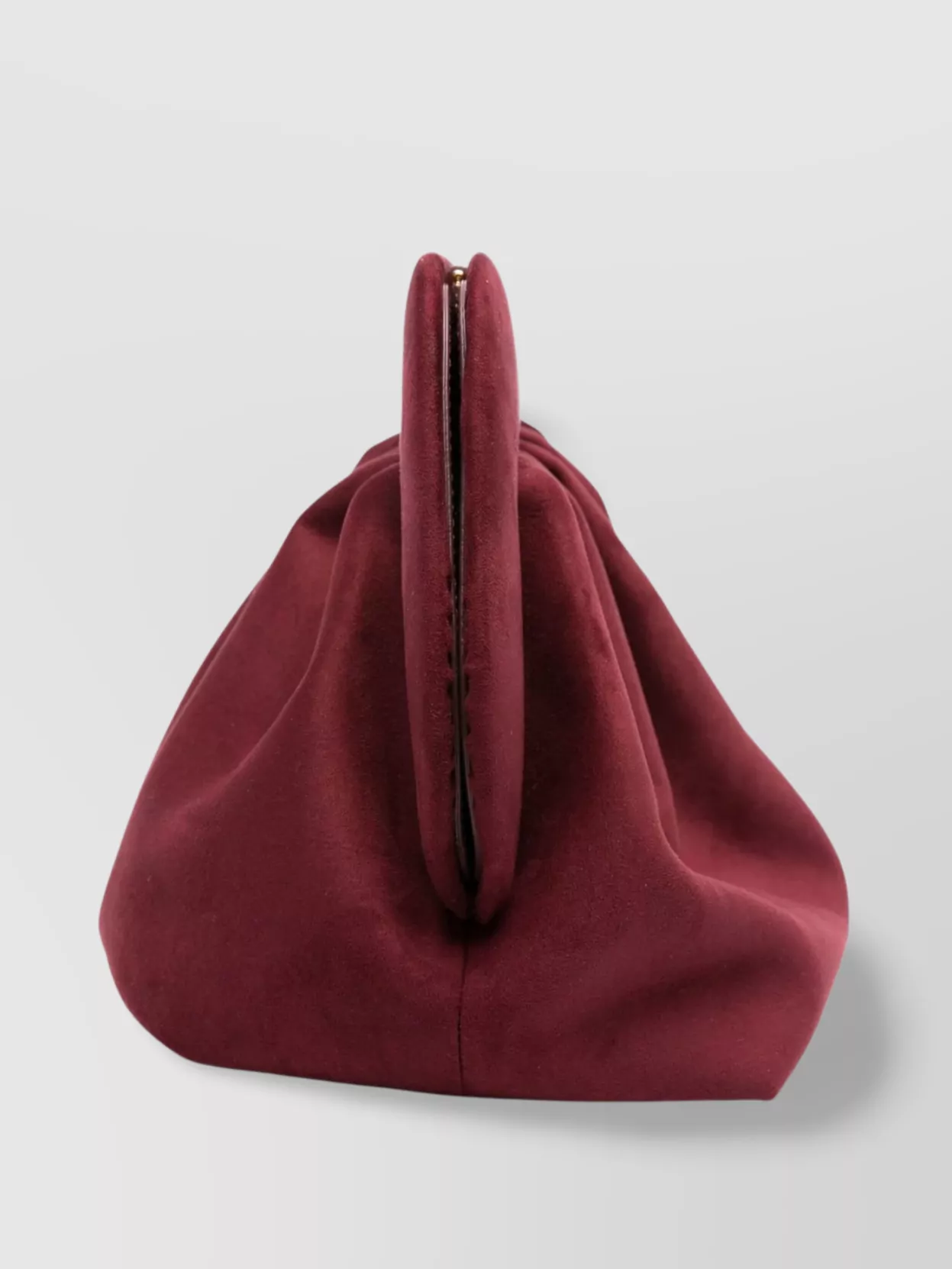 Themoirè Detachable Strap Pleated Suede Clutch
