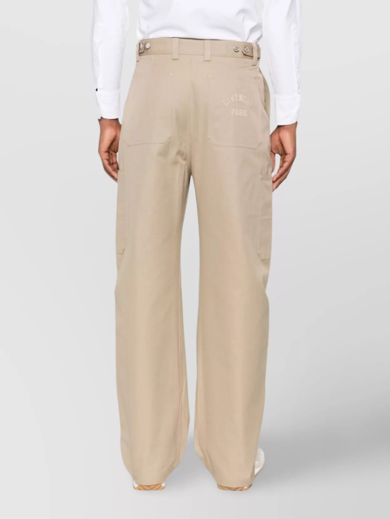 Givenchy High-waisted Wide-leg Trousers With Side Pockets In Pink