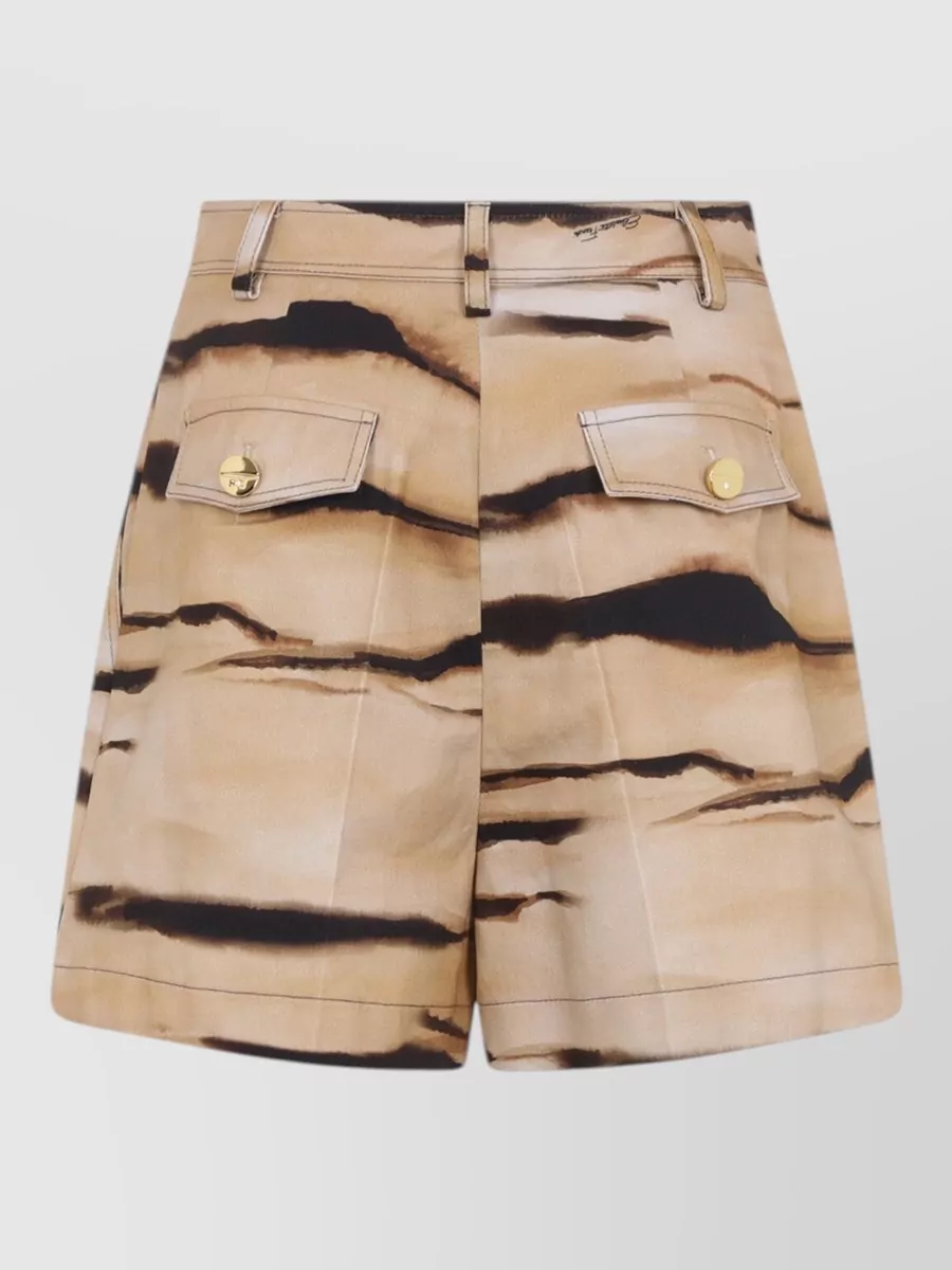 Elisabetta Franchi High-Rise Tiger-Print Bermuda Shorts