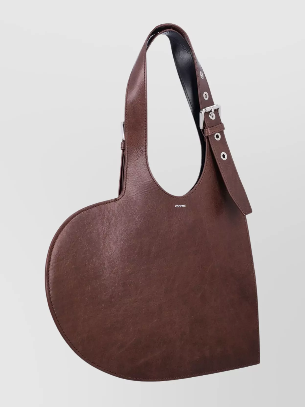 Coperni Heart Shaped Tote Bag With Adjustable Strap In Burgundy