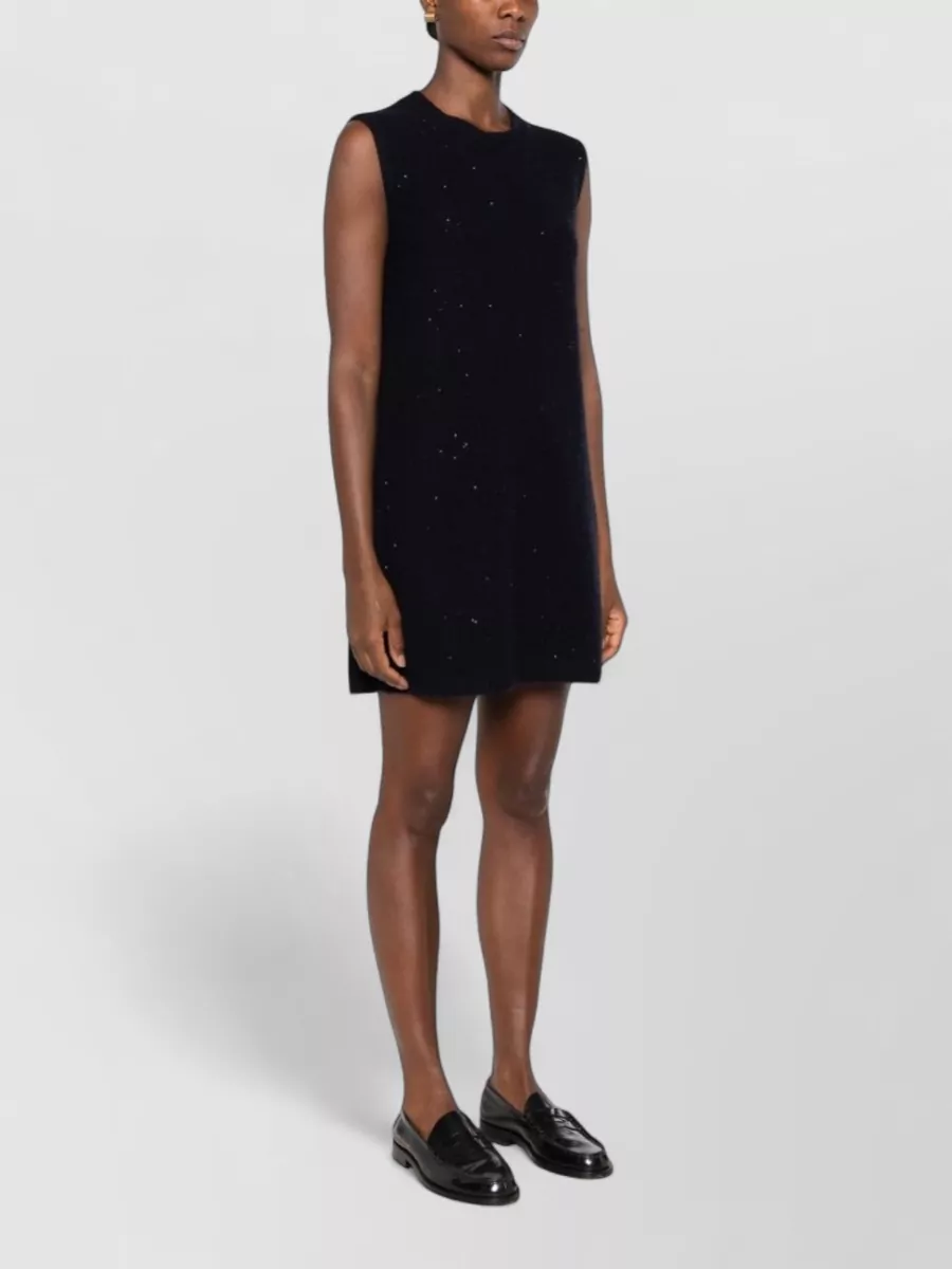 Fabiana Filippi Wool Blend Sleeveless Ribbed Knitted Dress
