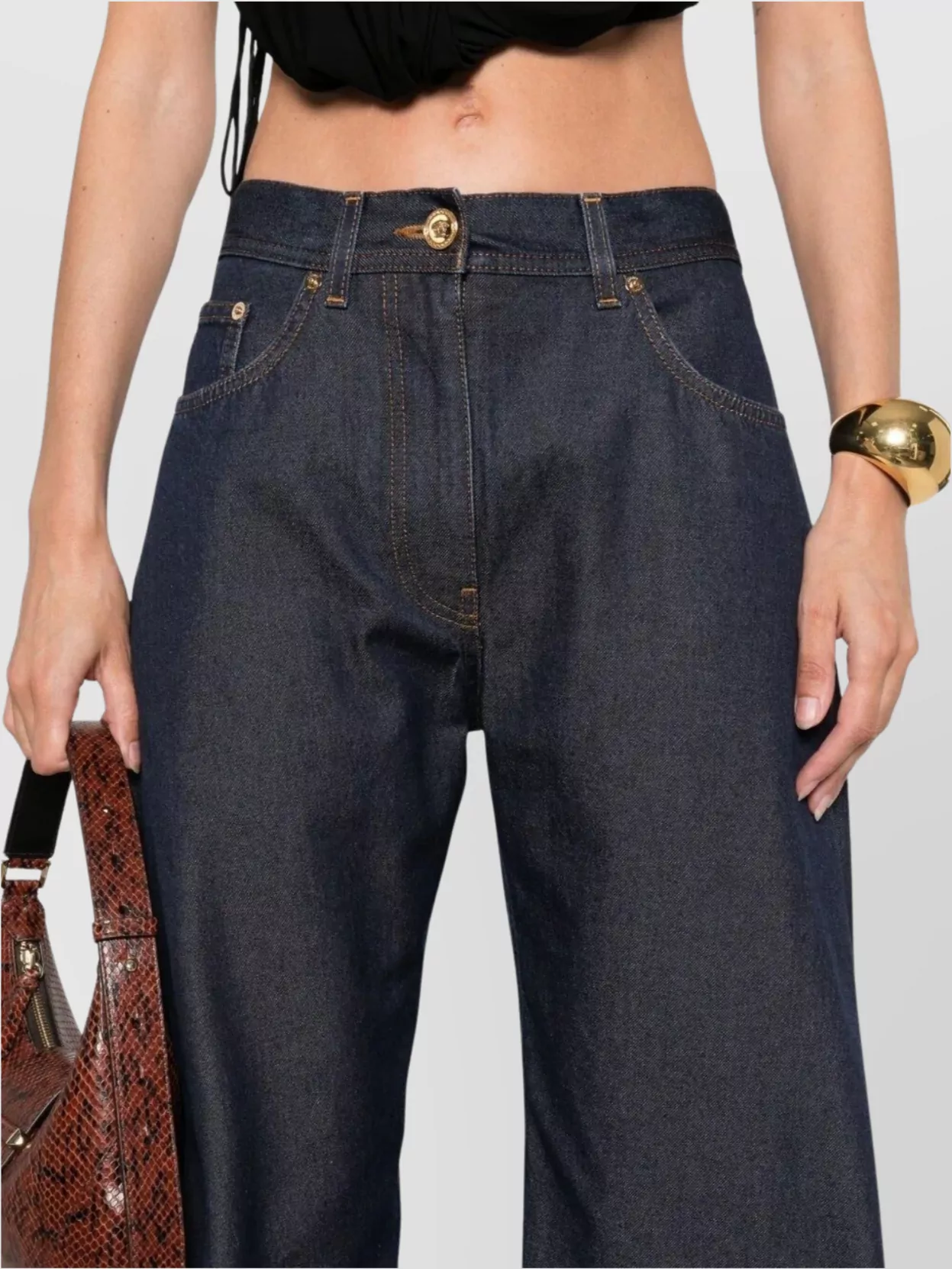 Versace Casual Boyfriend Jeans Five-Pocket Design