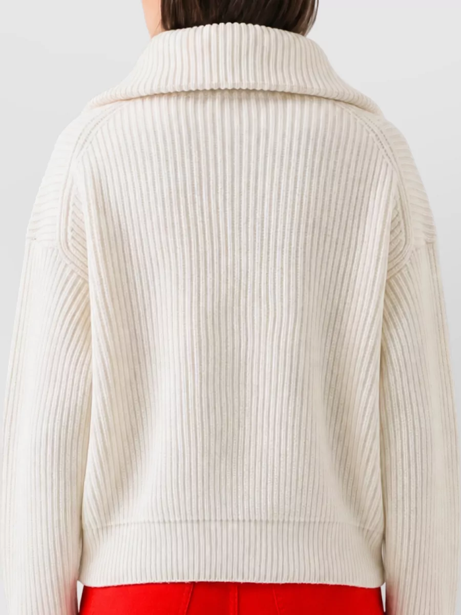 Celine Ribbed Cashmere Zip Sweater