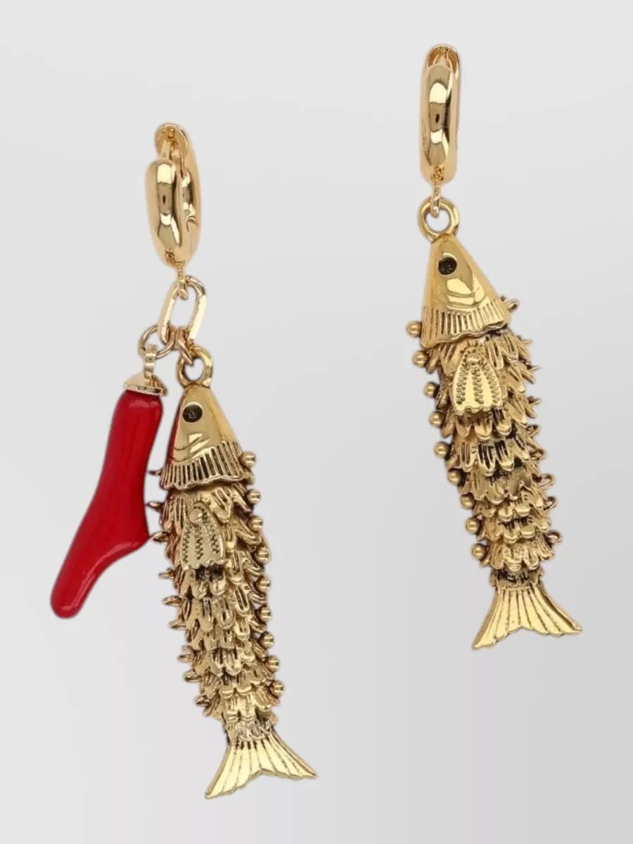 Isabel Marant asymmetric fish drop earrings