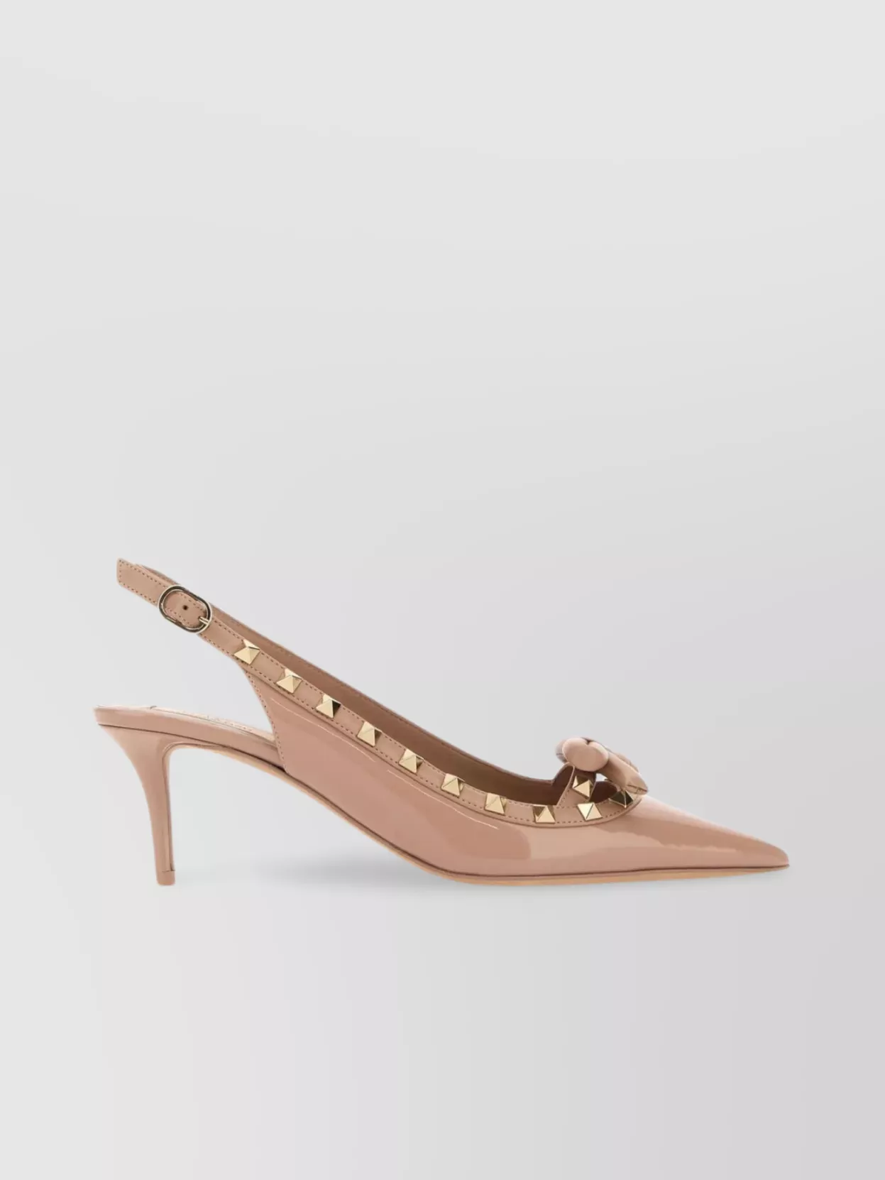 Shop Valentino Leather Pumps With Pointed Toe And Stiletto Heel In Beige
