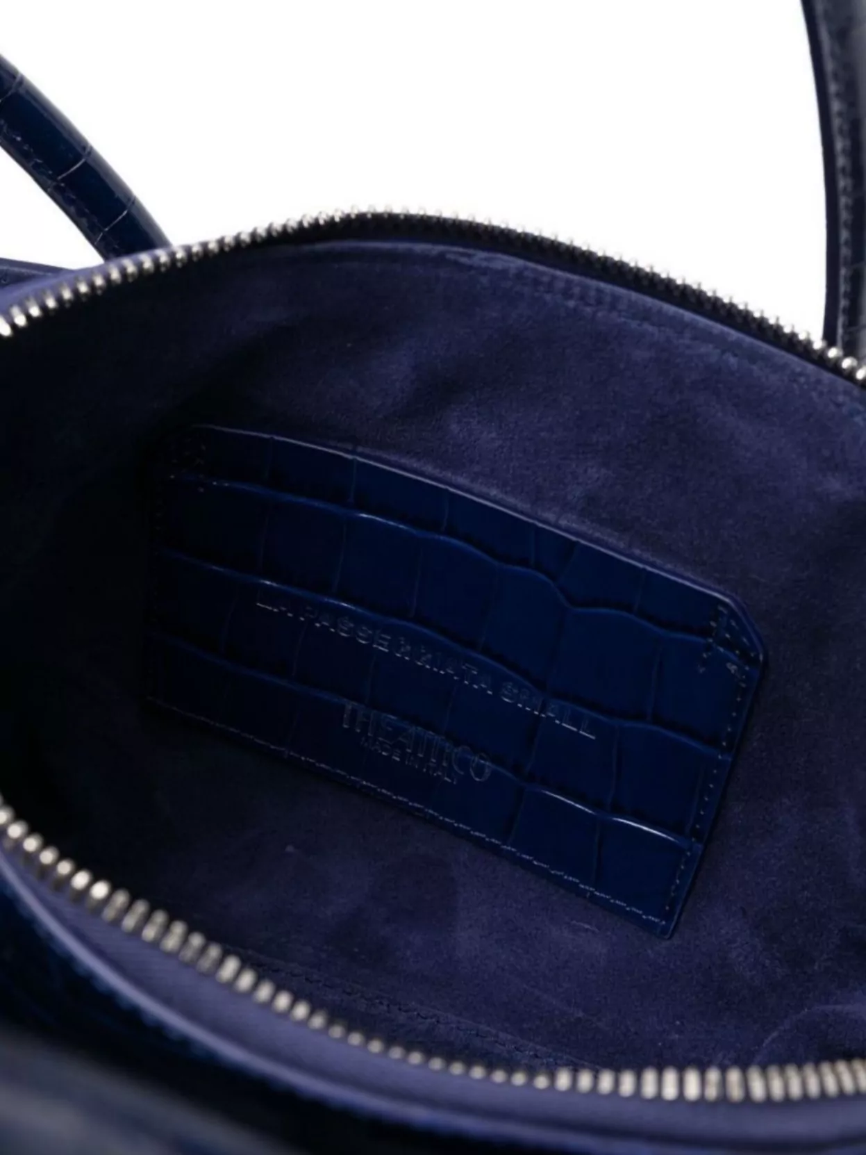 The Attico Small Leather Shoulder Bag With Crocodile Effect