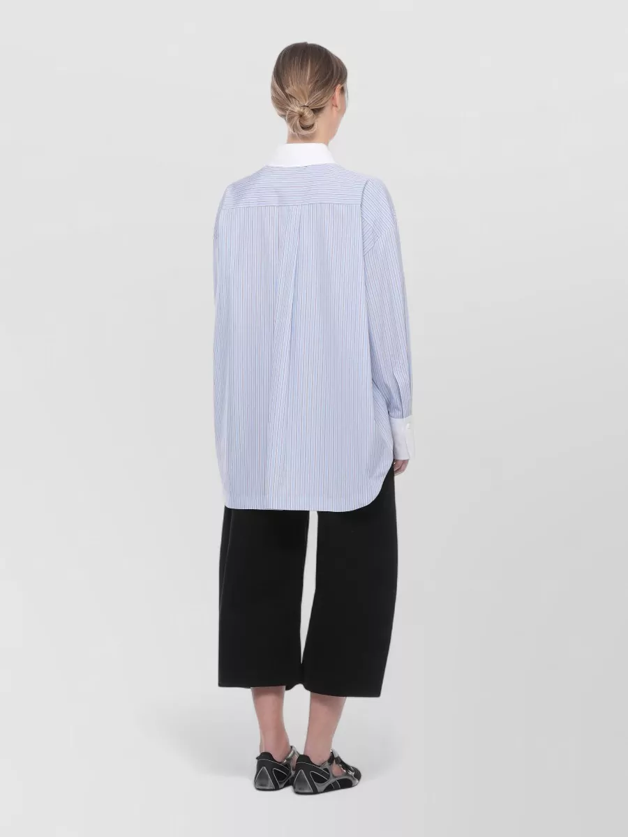The Attico Striped Oversized Cotton Long-Sleeve Shirt