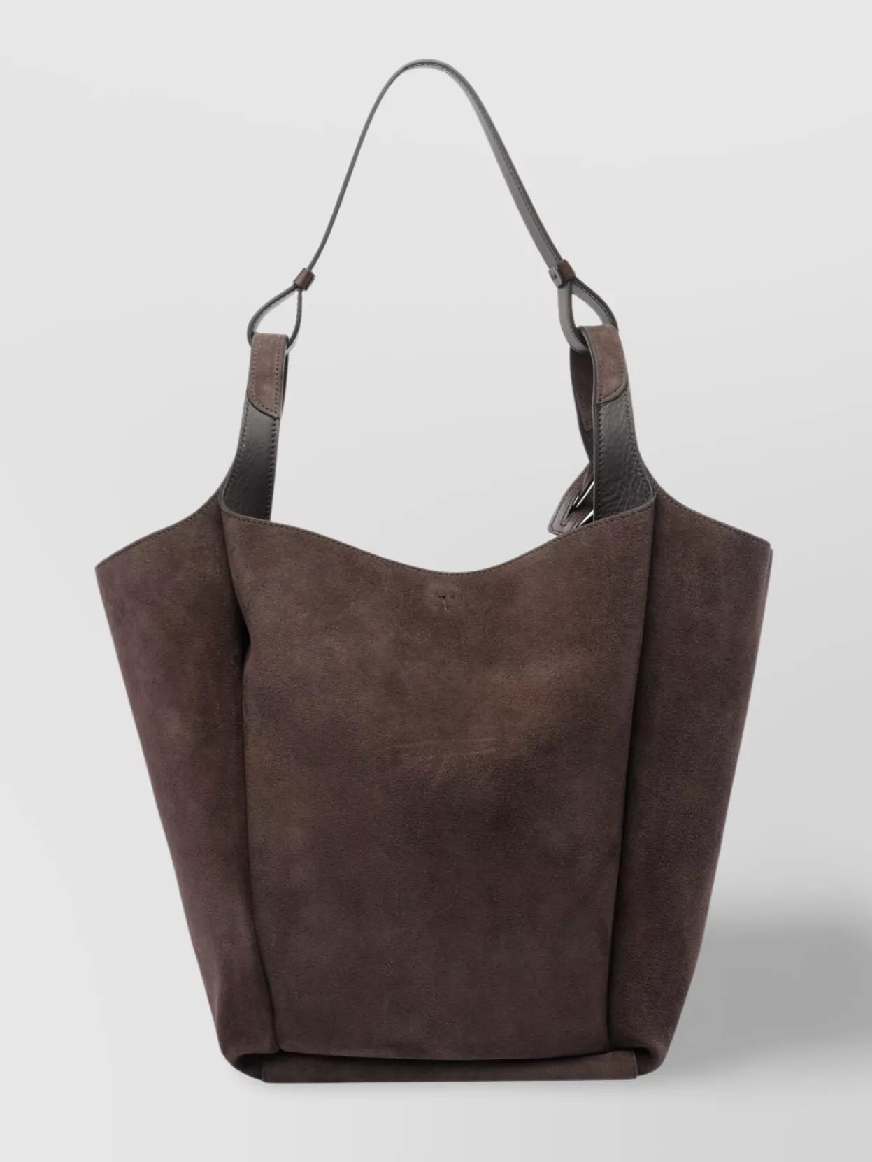Tod's Suede Leather Bucket Bag With Metal Charm