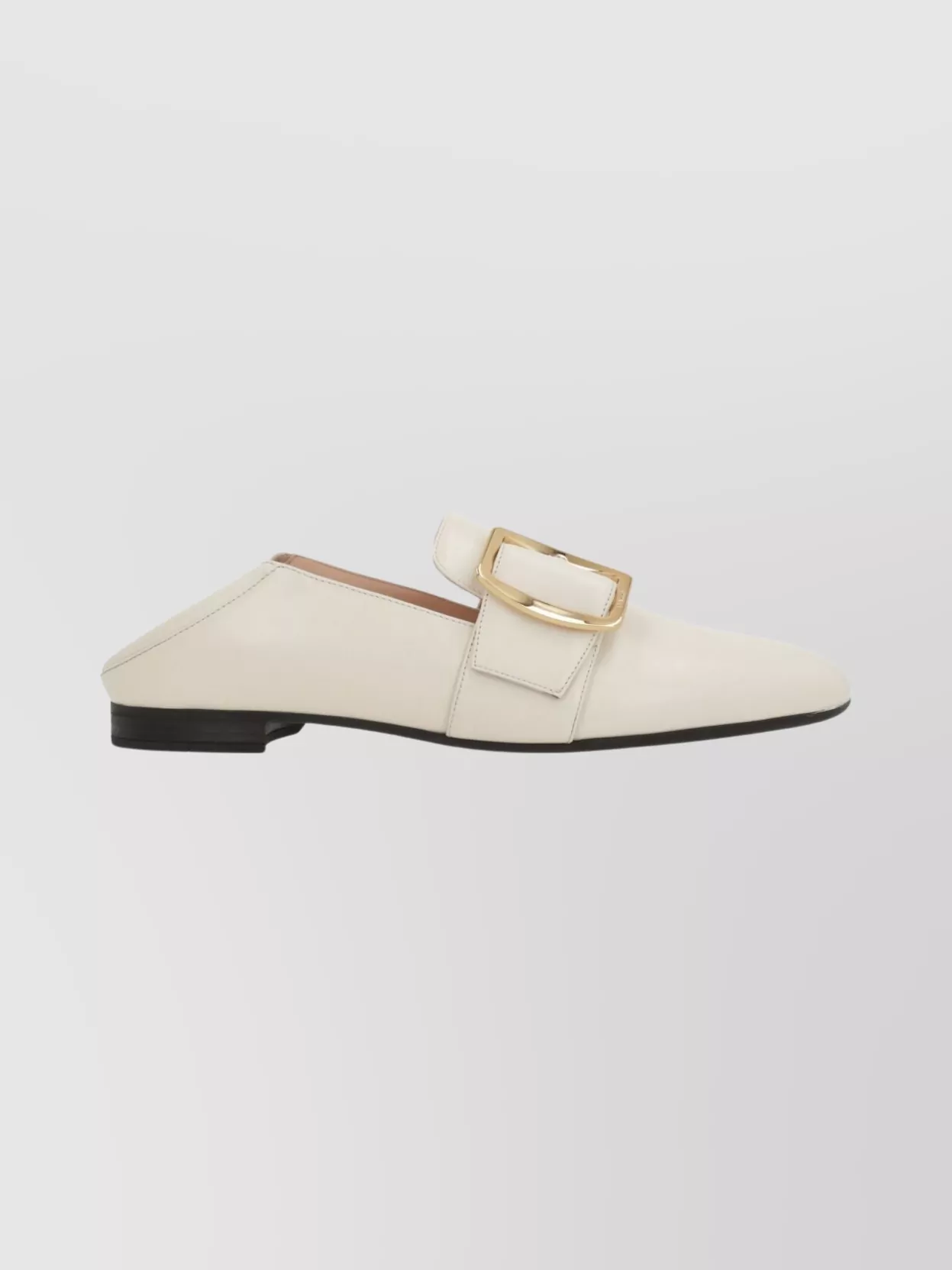 Bally Flat Loafers With Gold Buckle Hardware