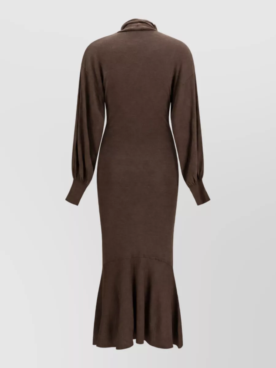 Jacquemus silk knit high-neck long-sleeve dress