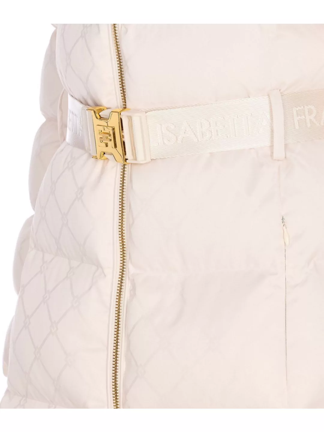 Elisabetta Franchi Long Padded Jacket Removable Bow Detail