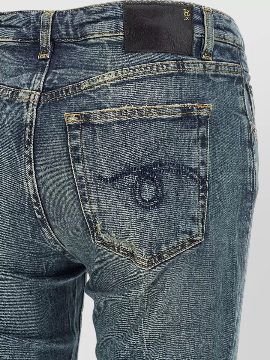 R13 Denim Low-Rise Extra-Long Flared Jeans