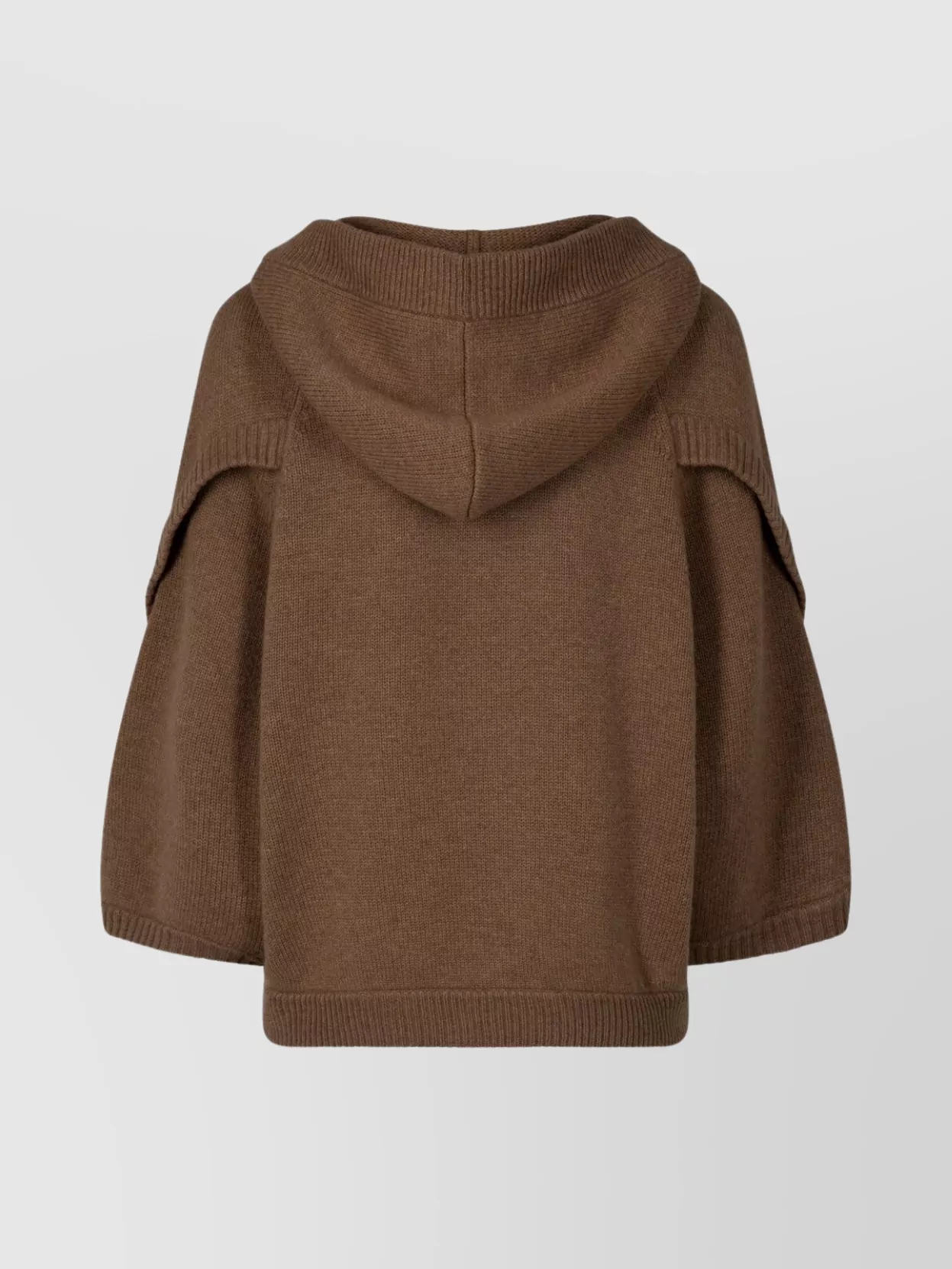 Max Mara Hooded Cardigan With Wool And Cashmere In Brown