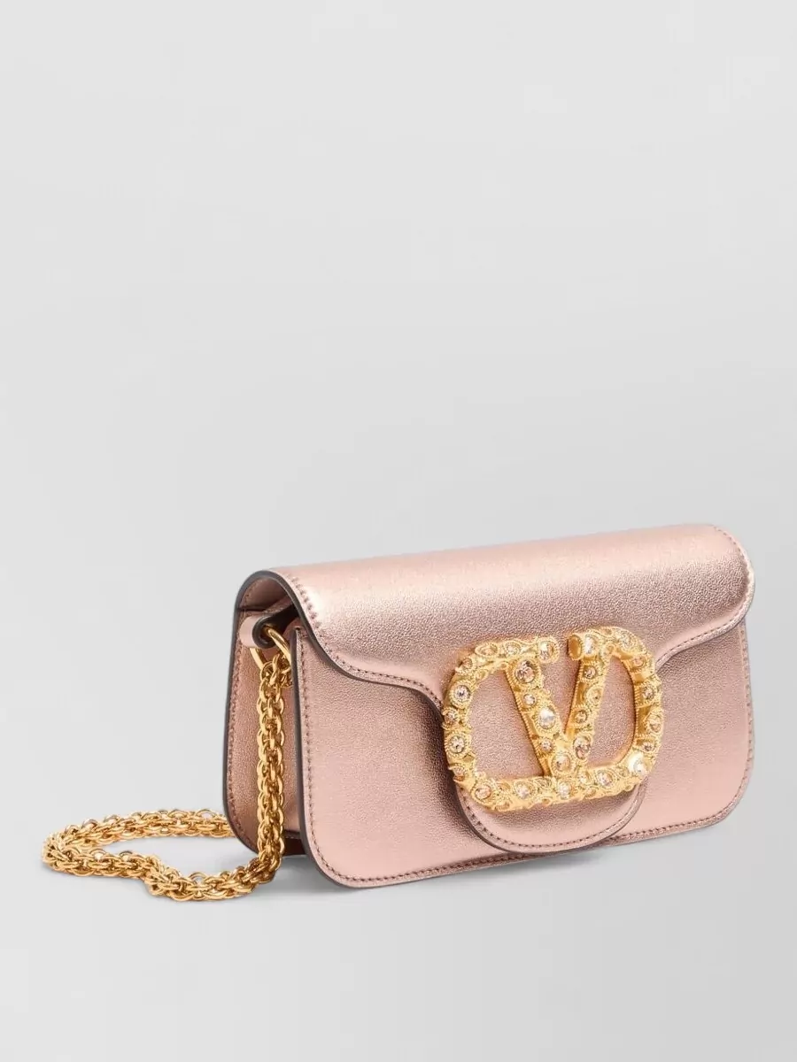 Valentino Small Leather Shoulder Bag With Chain Strap