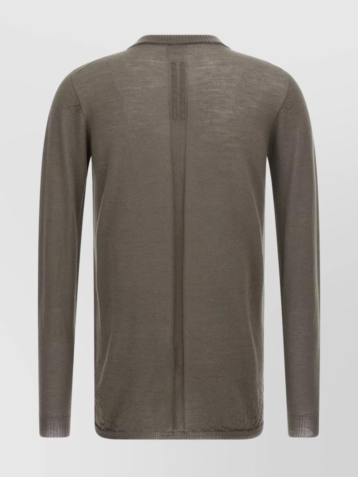 Rick Owens Ribbed Crew-neck Sweater In Brown