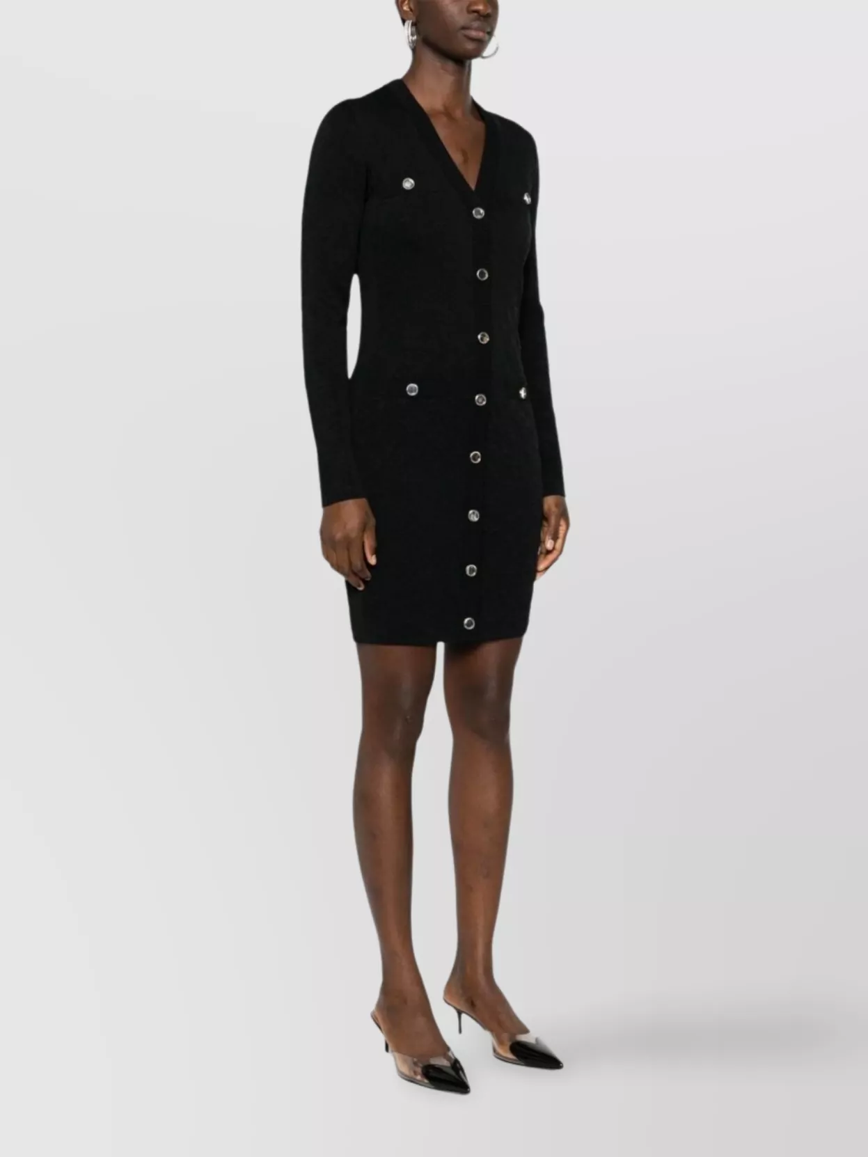 Pinko Knit Dress Button Detail V-Neck