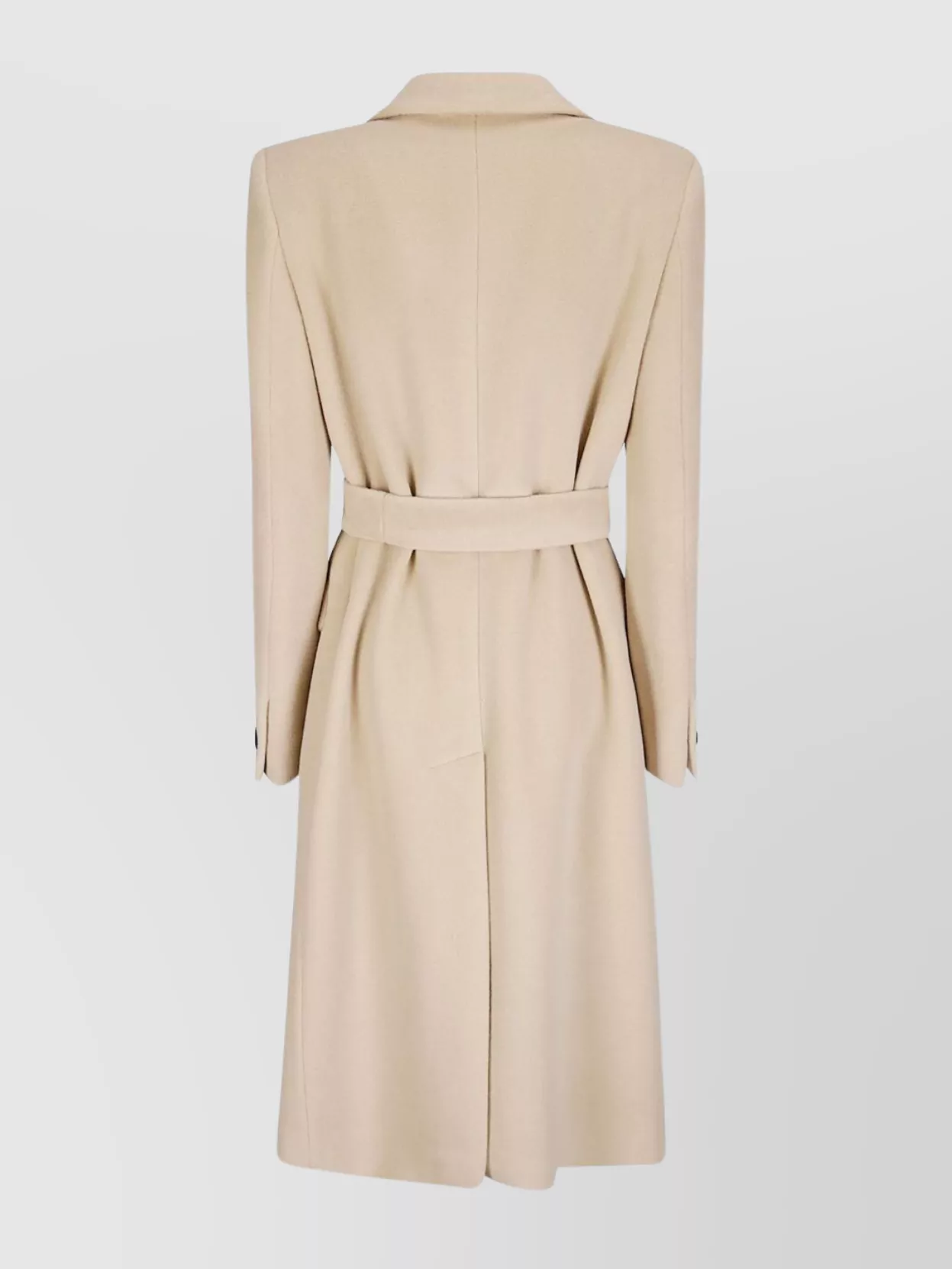 Tagliatore Double-breasted Wool Coat Belted Waist In Neutral