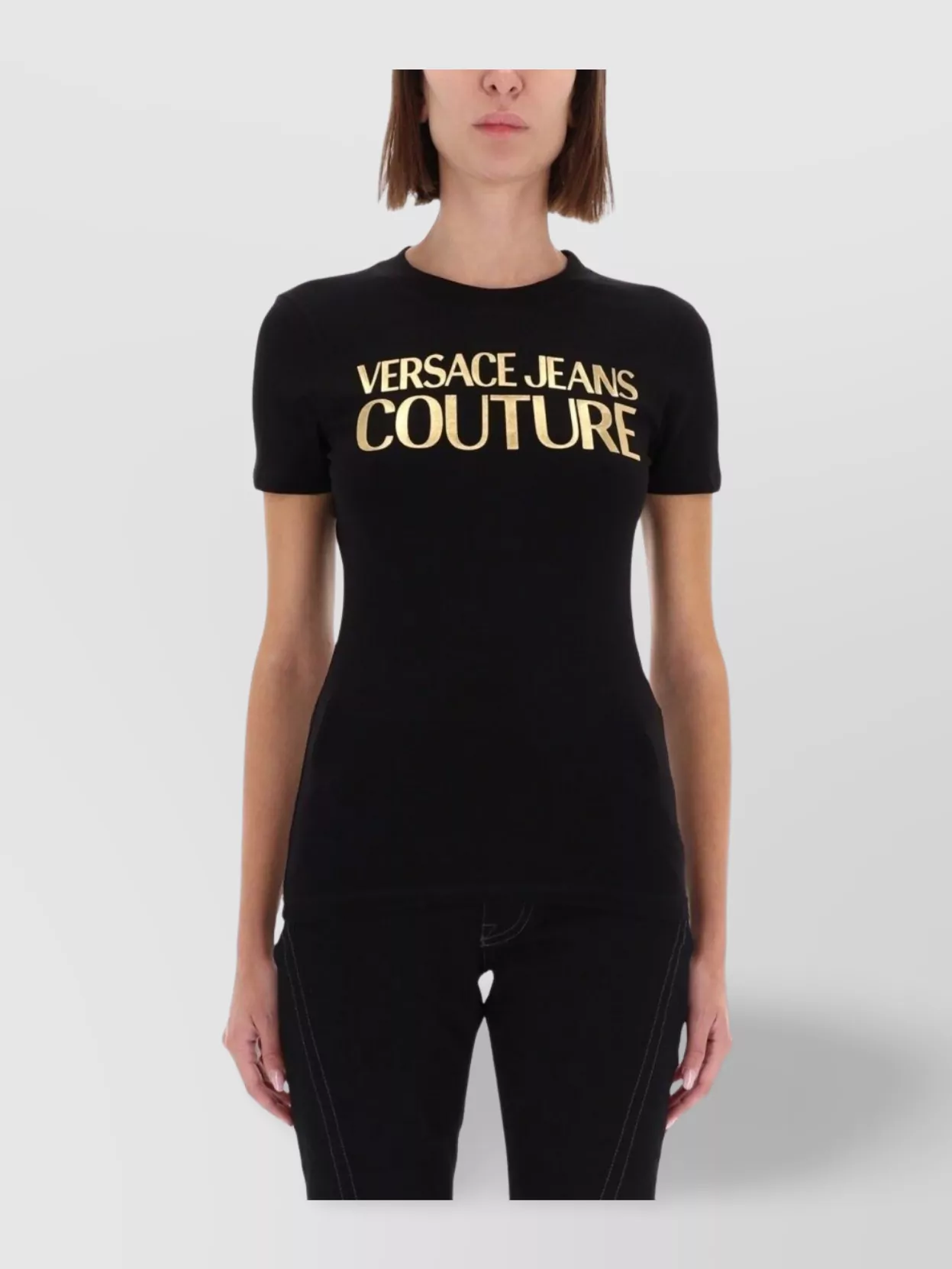 Versace Jeans Couture Fitted Short Sleeve Crew Neck Top
