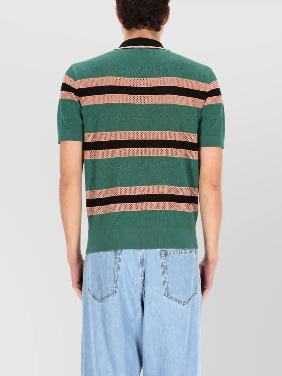 Dries Van Noten Perforated Polo Shirt