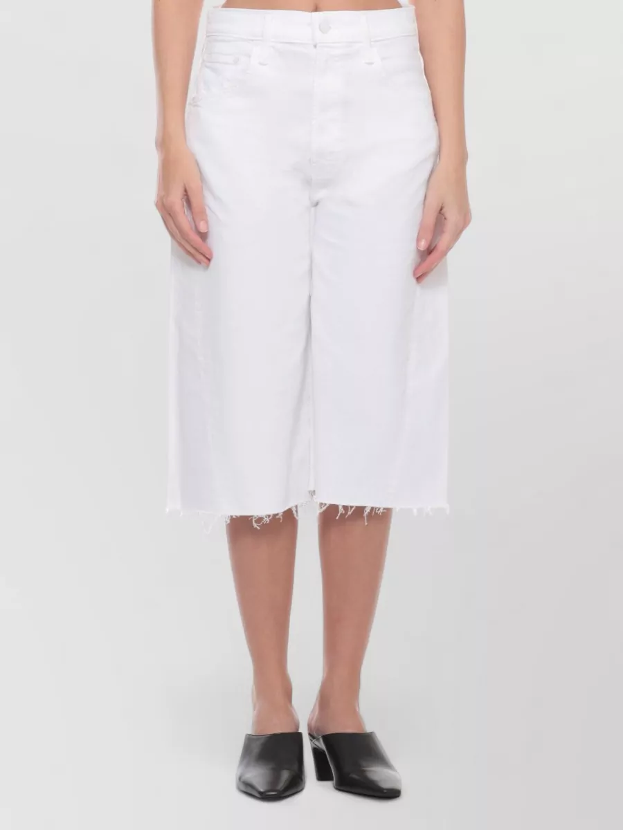 Mother Straight Knee-Length Denim Shorts