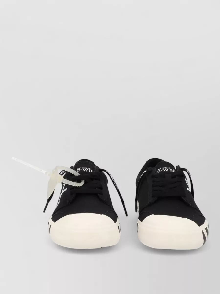 Off-White Canvas Lace-Up Sneakers
