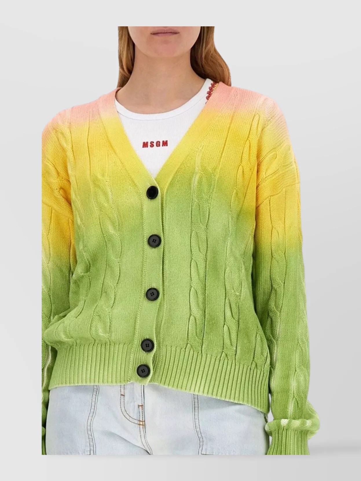 Msgm Gradient Design Cardigan