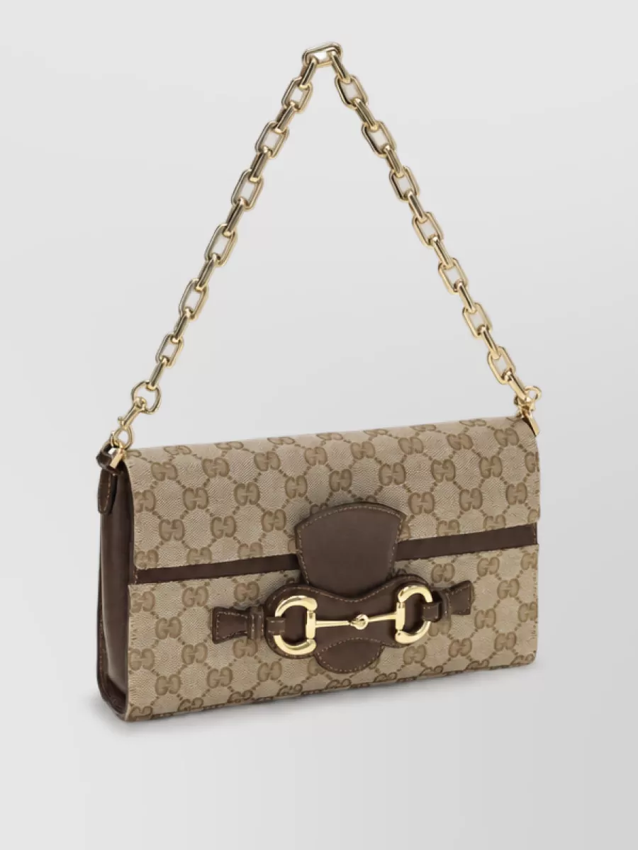Gucci bamboo fabric clutch bag