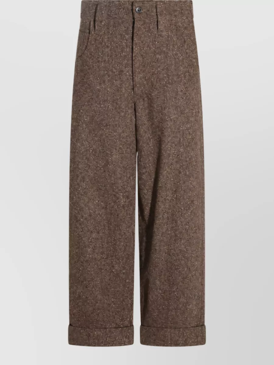 Brunello Cucinelli wool tweed wide-leg trousers