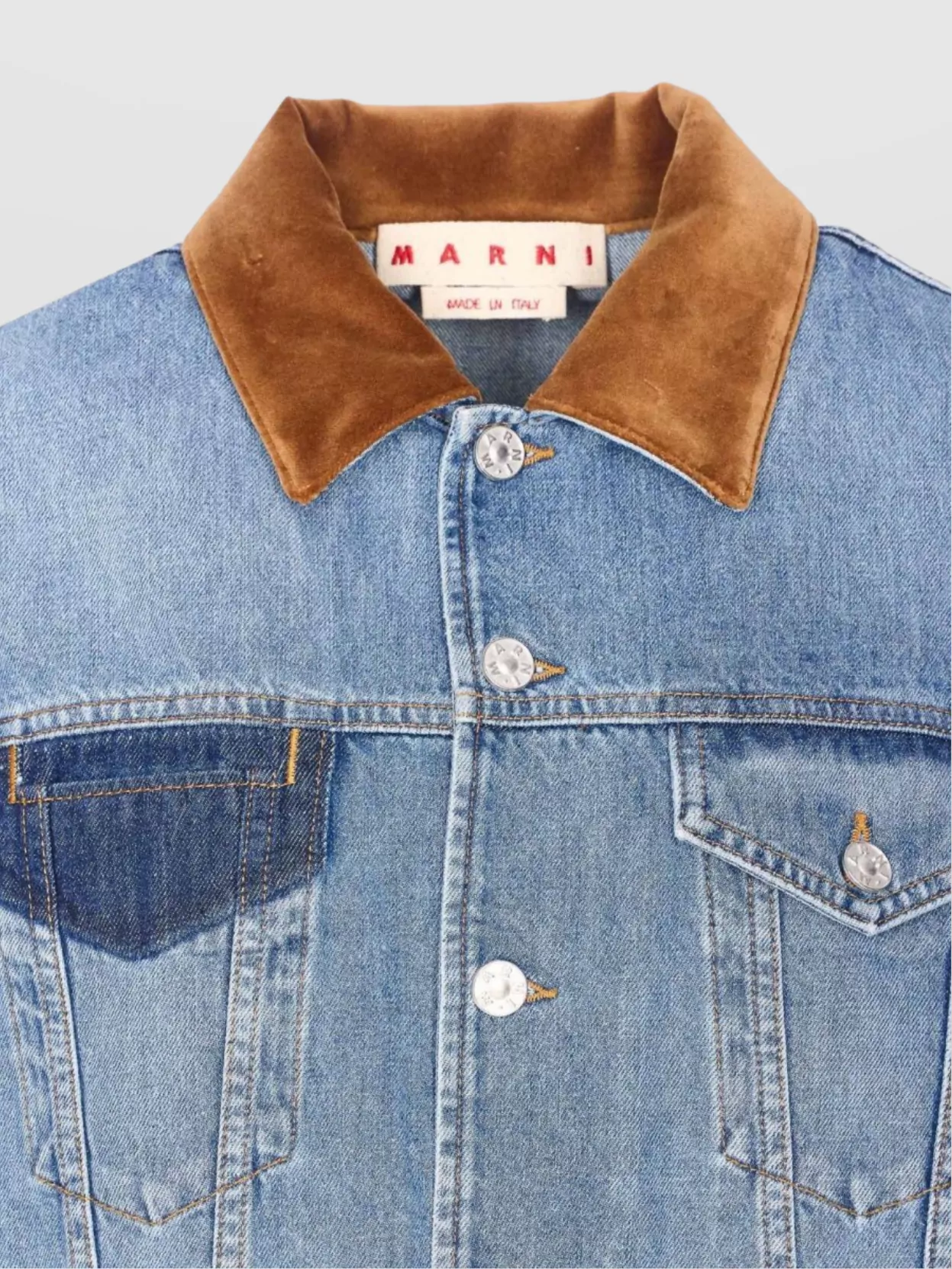 Marni Denim Jacket With Embroidered Back And Pockets