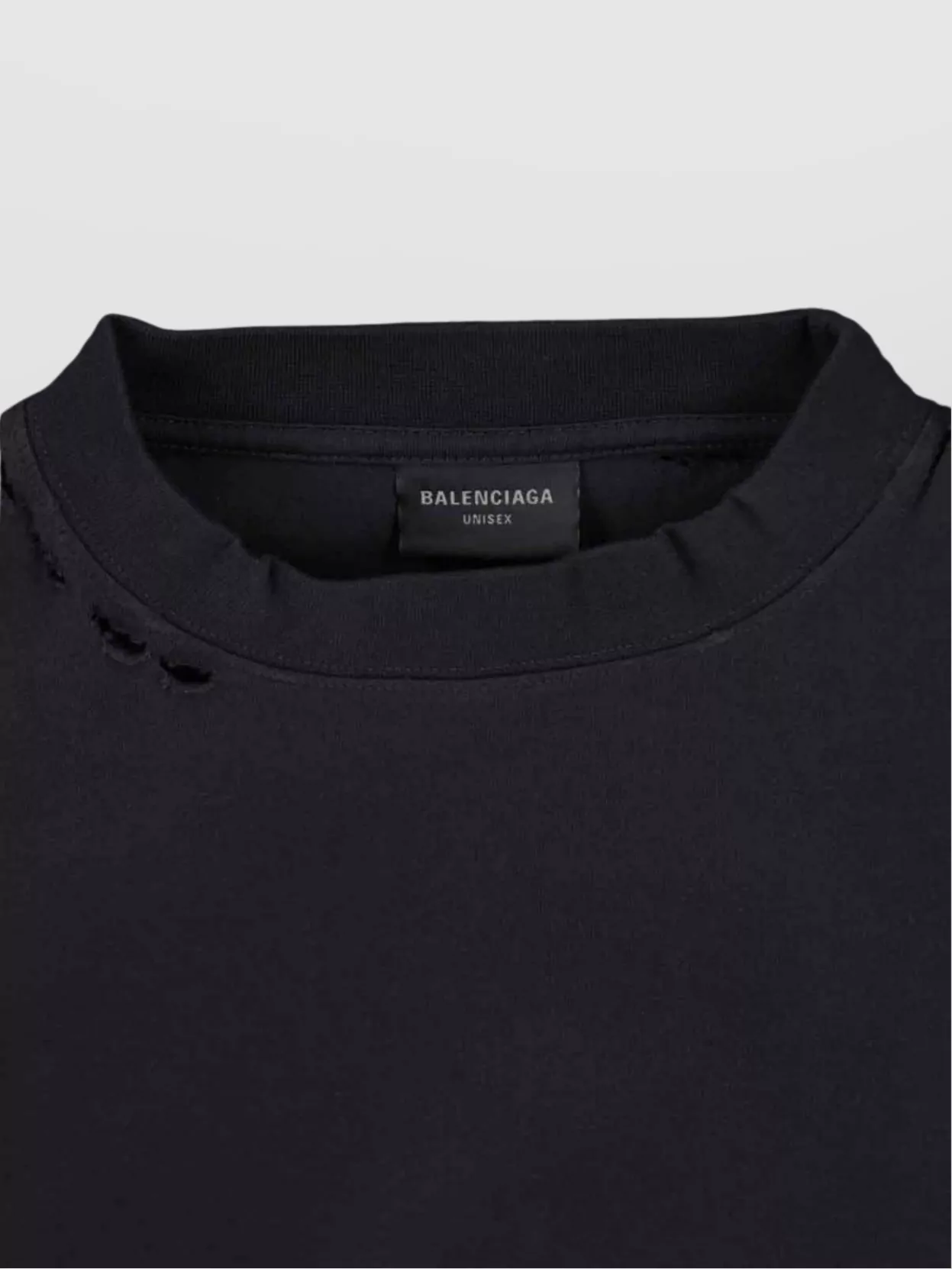 Balenciaga Crew Neck Distressed Graphic Print Long Sleeves