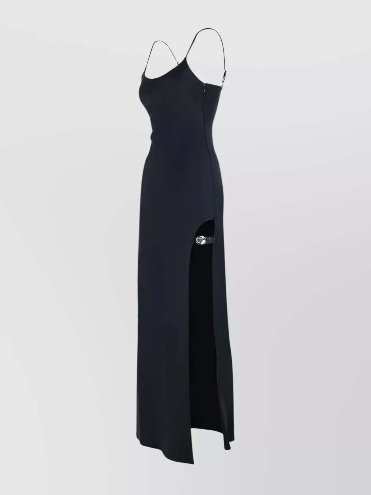 Coperni Long Cotton Blend Dress With Side Slit