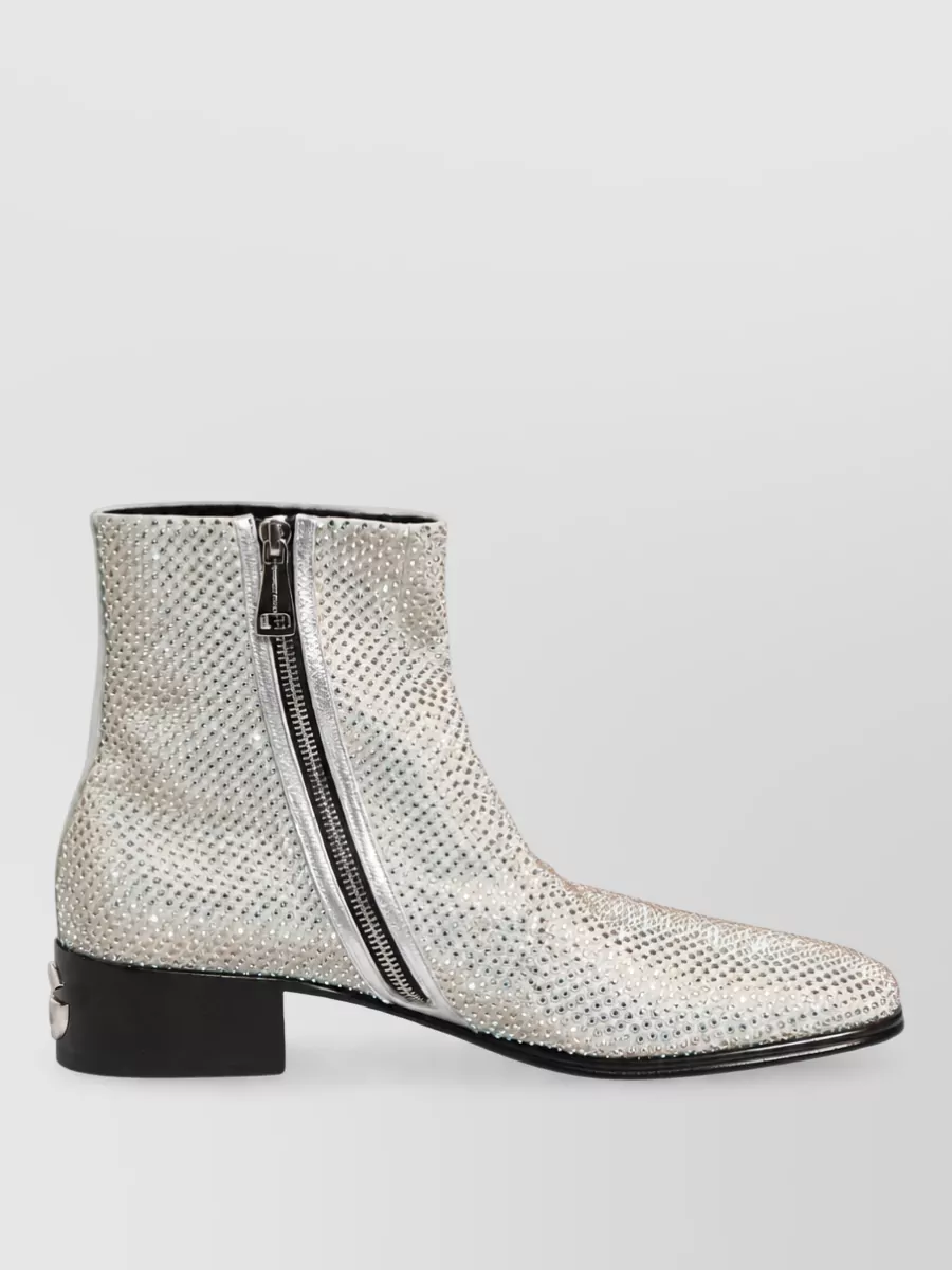 Dolce&Gabbana Crystal-Embellished Ankle Boots