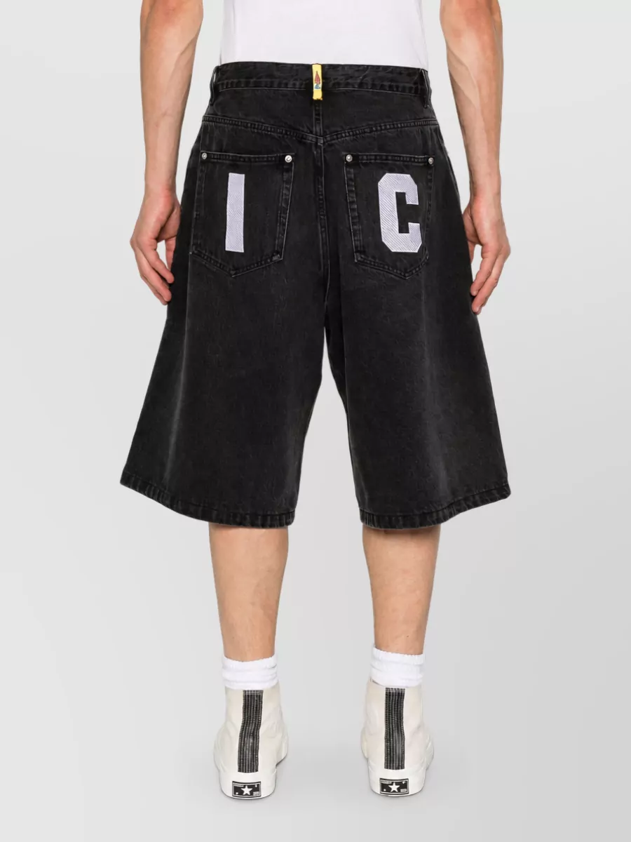Icecream Denim Wide-Leg Cargo Shorts