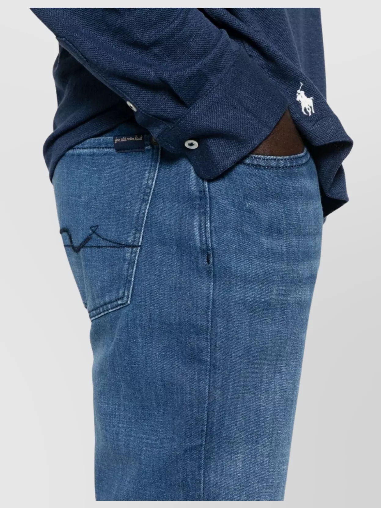 7 For All Mankind Faded Effect Denim Trousers