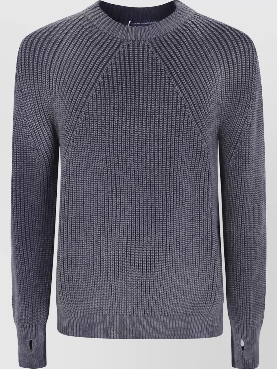 Comme Des Garçons Homme Wool two tone round neck jumper
