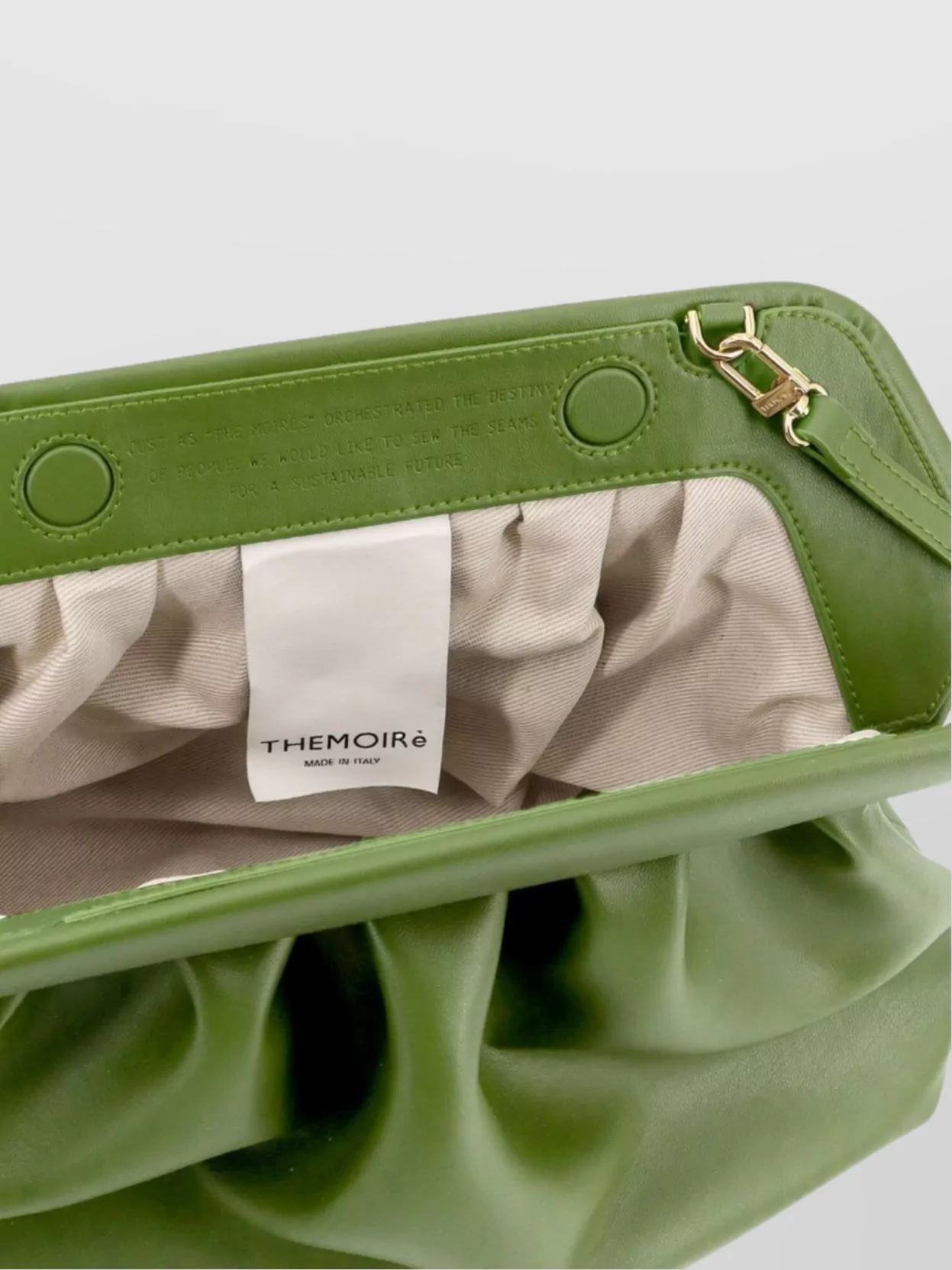 Themoirè Vegan Leather Shoulder Bag With Pleated Design