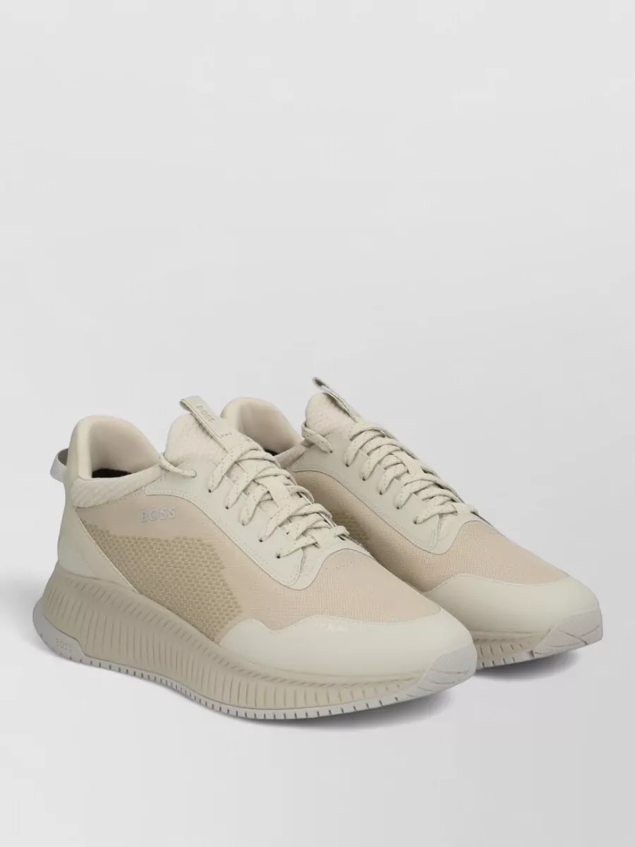 Boss Modern Sneakers With Mesh And Textured Sole