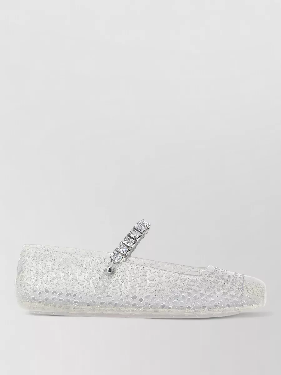 Jimmy Choo Cutout Square-Toe Ballerina Flats