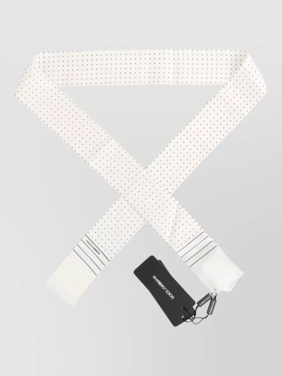 Dolce&Gabbana Silk Polka-Dot Skinny Scarf
