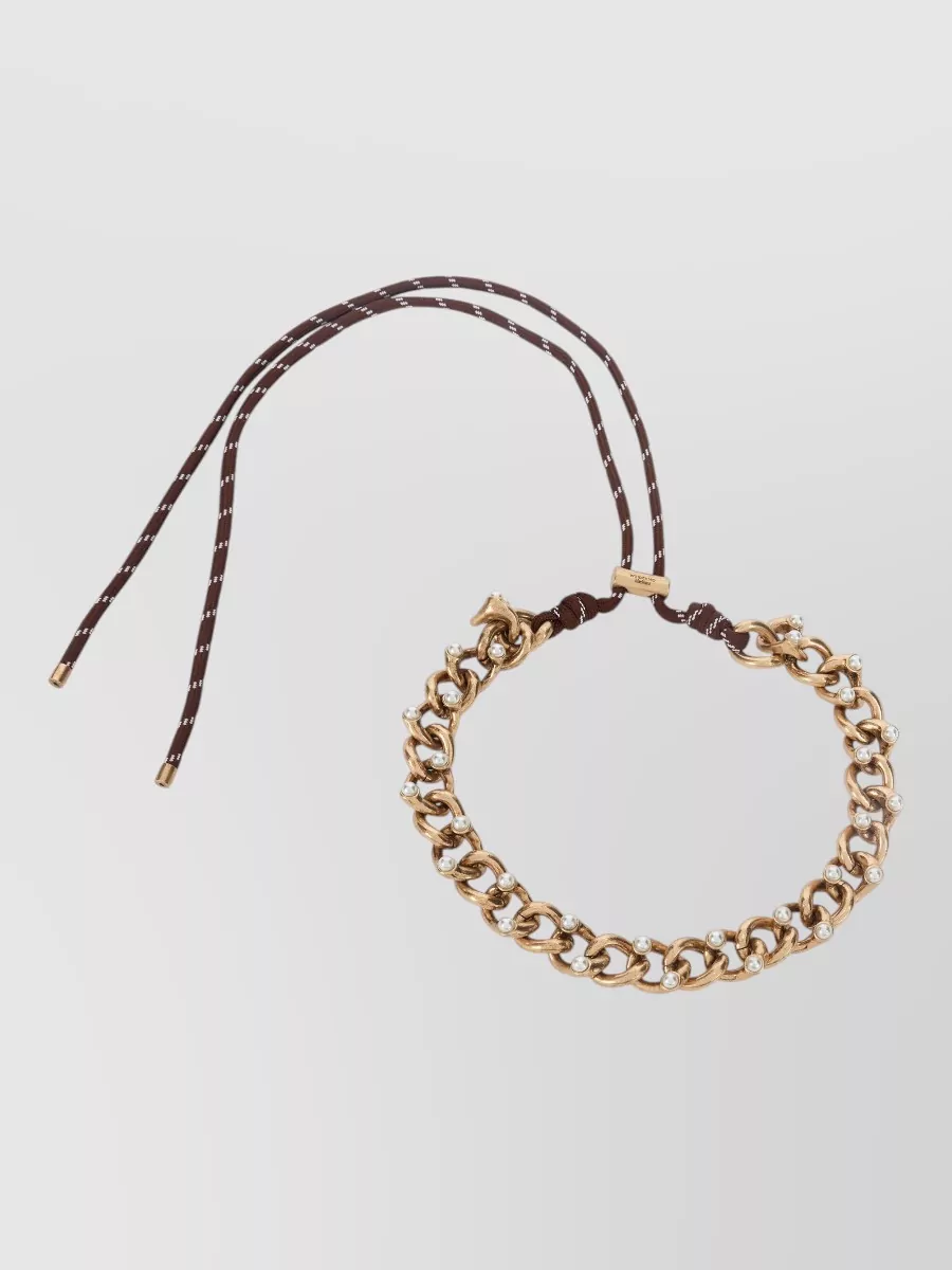 Weekend Max Mara metal chain and cord necklace