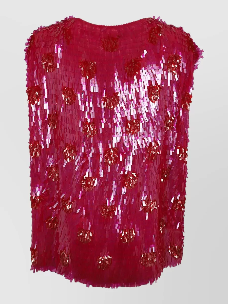 Dries Van Noten Silk Sleeveless Sequin Top